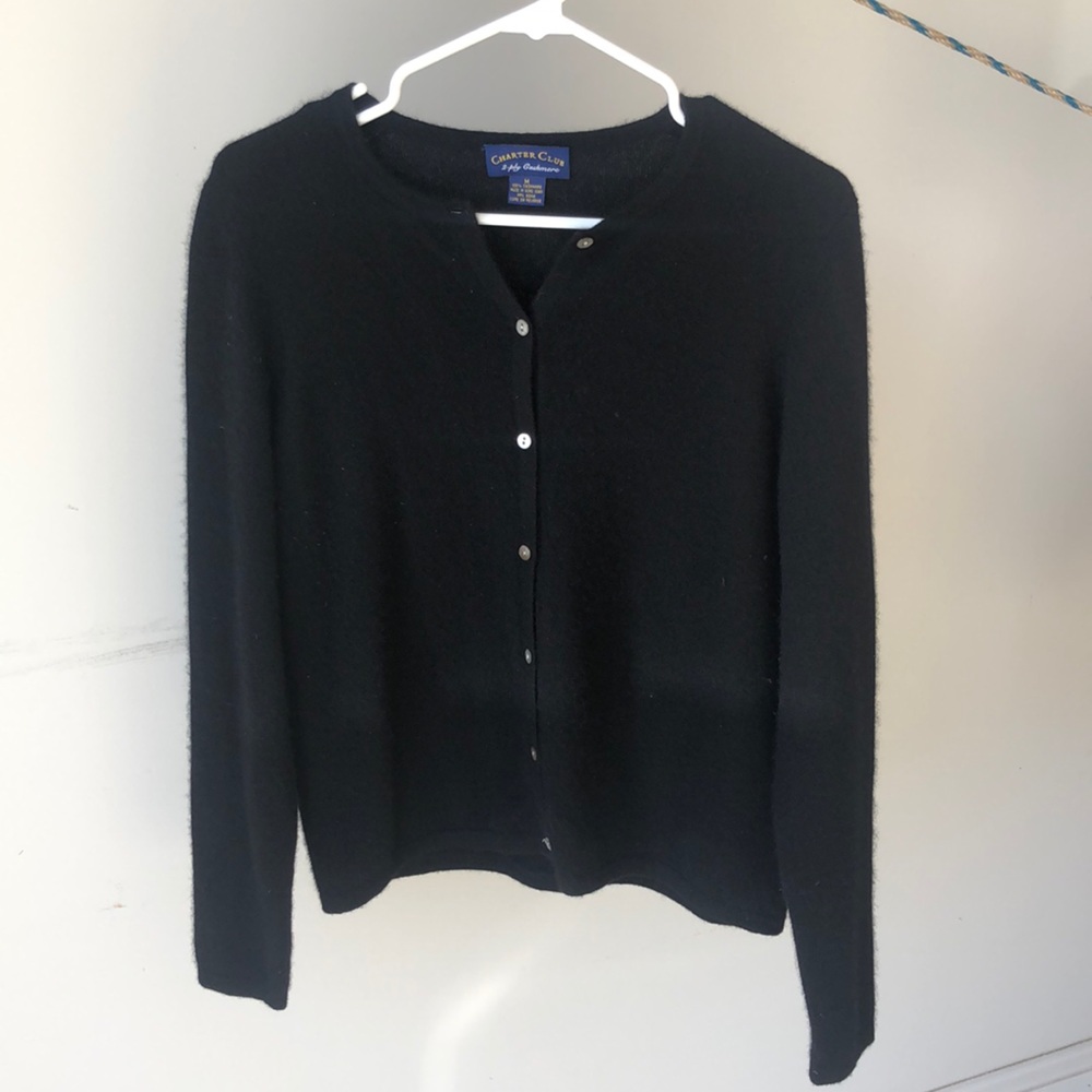 Charter Club black cashmere cardigan sweater